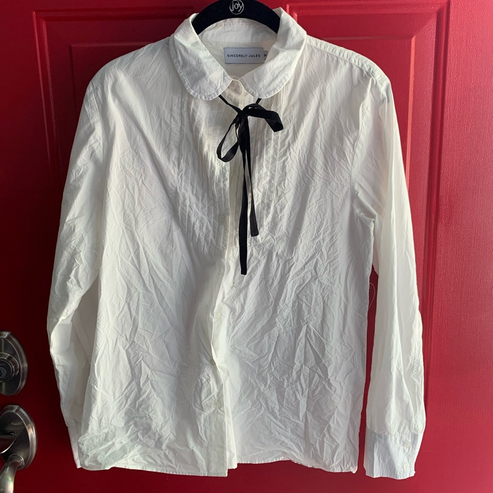 Sincerely Jules Black and White Oxford Blouse